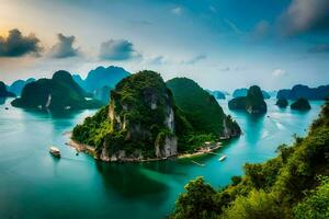 the beautiful landscape of halong bay. AI-Generated photo
