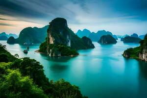 the beautiful landscape of halong bay. AI-Generated photo