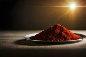 red chili powder on a plate. AI-Generated photo