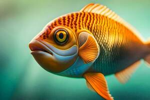 a fish with big eyes and a big mouth. AI-Generated photo