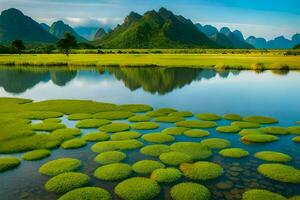 the li river in china. AI-Generated photo