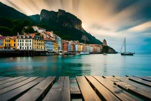 el hermosa pueblo de persona, Italia. generado por ai foto