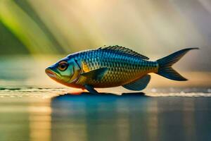 photo wallpaper fish, the sun, water, the background, the fish, the background, the. AI-Generated