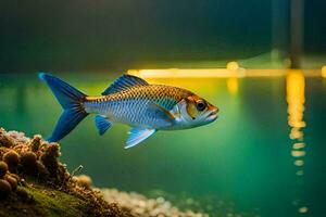 un pescado nadando en el agua. generado por ai foto