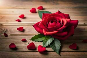 the rose is the symbol of love and romance, and the red color is the color of love. AI-Generated photo