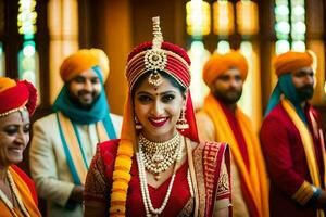 indian wedding in the city. AI-Generated photo