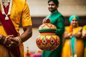 indian wedding photography in the city. AI-Generated photo