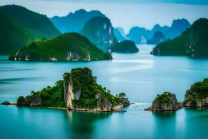 the beautiful landscape of halong bay. AI-Generated photo