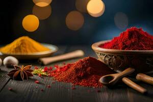 spices and spices in a bowl. AI-Generated photo