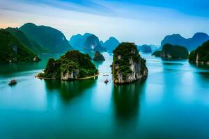 the beautiful landscape of halong bay. AI-Generated photo
