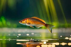 photo wallpaper the sky, fish, water, light, the pond, the pond, the fish. AI-Generated