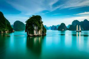 the ha long bay in vietnam. AI-Generated photo