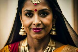 a woman in traditional indian attire. AI-Generated photo