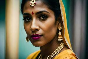 a woman in traditional indian attire. AI-Generated photo