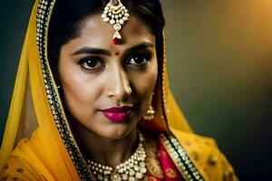 a beautiful indian woman in traditional attire. AI-Generated photo