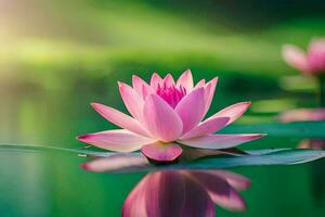 pink lotus flower in the water. AI-Generated photo