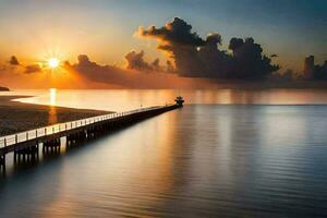 foto fondo de pantalla el cielo, nubes, agua, el mar, el sol, el cielo, el. generado por ai