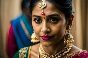 a beautiful indian bride in traditional attire. AI-Generated photo