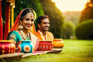 indio Boda en Bombay. generado por ai foto