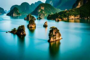 the beautiful landscape of halong bay. AI-Generated photo