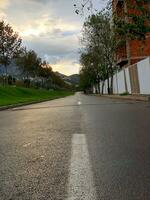 View of an asphalt road from below photo