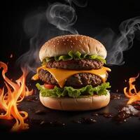 Free the best hot spicy burger photography images will satisfy your cravings, Generative AI photo