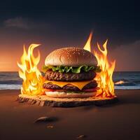 Free the best hot spicy burger photography images will satisfy your cravings, Generative AI photo