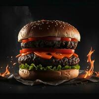 Free the best hot spicy burger photography images will satisfy your cravings, Generative AI photo