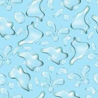 seamless pattern of water drops on a light blue background vector