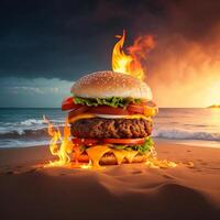 Free the best hot spicy burger photography images will satisfy your cravings, Generative AI photo