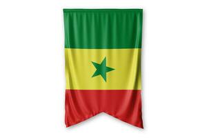 Senegal flag and white background. - Image. photo