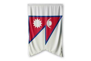 Nepal flag and white background. - Image. photo
