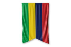 Mauritius flag and white background. - Image. photo