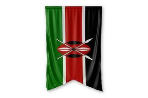 Kenya flag and white background. - Image. photo