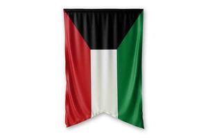 Kuwait flag and white background. - Image. photo