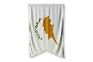 Cyprus flag and white background. - Image. photo