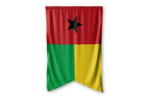 Guinea-Bissau flag and white background. - Image. photo