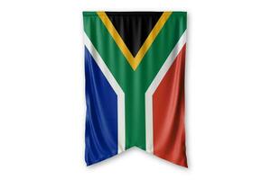 South-Africa flag and white background. - Image. photo