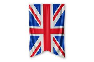 United-Kingdom  flag and white background. - Image. photo