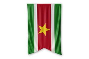 Suriname flag and white background. - Image. photo