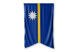 Nauru flag and white background. - Image. photo