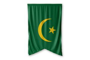 Mauritania flag and white background. - Image. photo