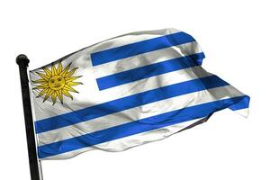 Uruguay bandera en un blanco antecedentes. - imagen. foto