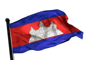 Camboya bandera en un blanco antecedentes. - imagen. foto