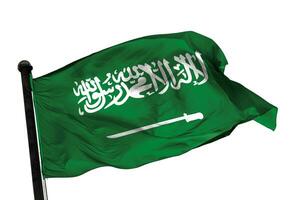 Arabia Saudita bandera en un blanco antecedentes. - imagen. foto