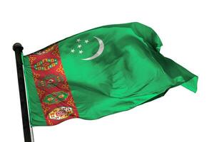 Turkmenistán bandera en un blanco antecedentes. - imagen. foto