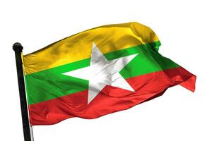 Myanmar flag on a white background. - image. photo