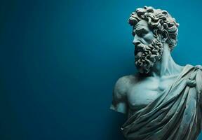 Photo sculpture of the ancient greek mythical hero generative ai