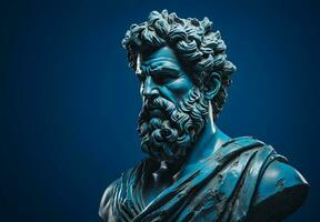 Photo Statue of the ancient Greek philosopher Socrates in Athens, Greece. generative ai