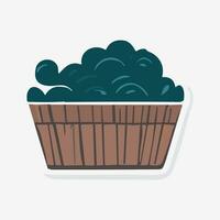 Illustration of a basket of grapes in a flat design style vector